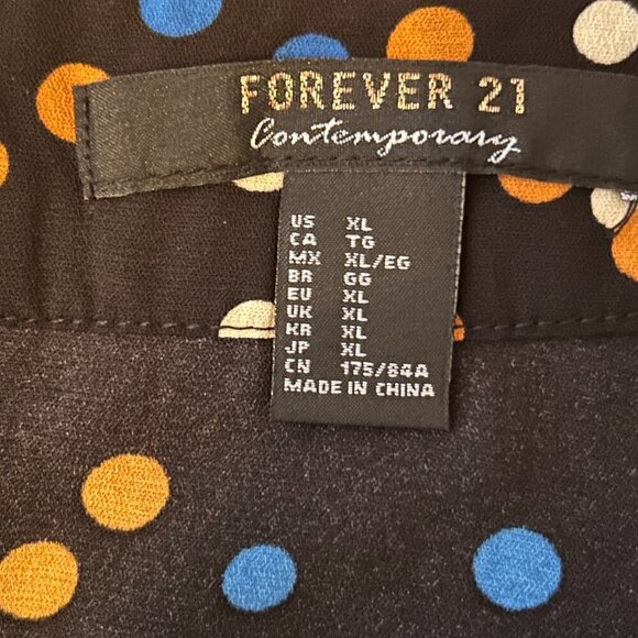 NWT Multi Color Polka Dots Mdi Skirt  A Line Size XL Forever 21 Casual Coquette - Picture 5 of 13